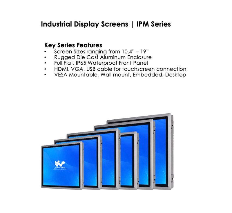 Industrial Display Screens | IPM Series
