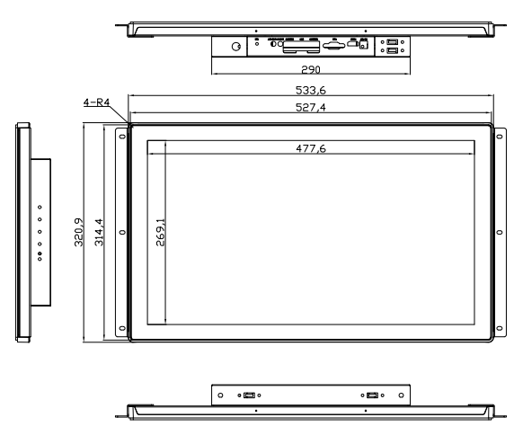 Mounting Dimension,21.5” High-resolution Industrial Display | OPX-215 .png
