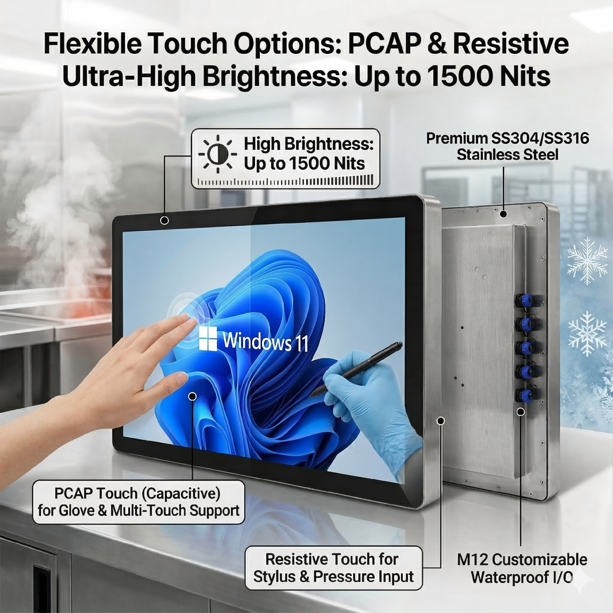 21.5" Precise Stainless Steel Waterproof Industrial Computer | VS-2605-215