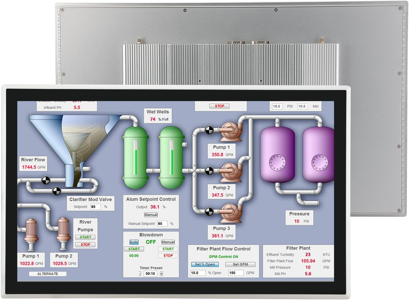 23.8" Industrial Embedded Panel PC Ratio 16:9 Multi-Touchscreen-Monitor | CP-6710-238