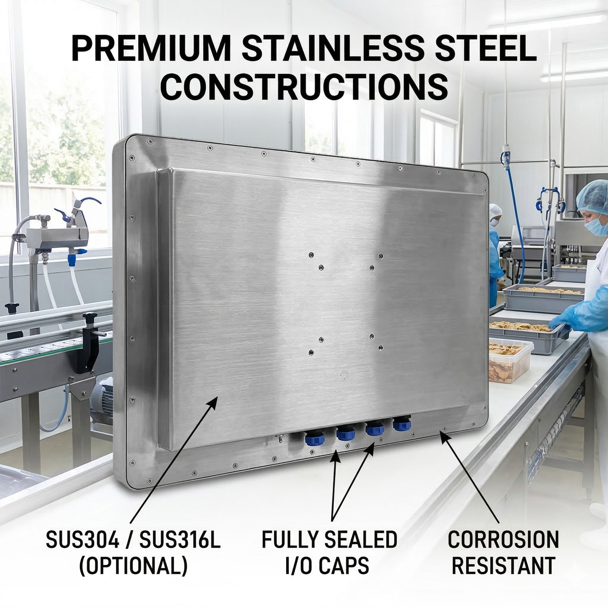 21.5" Precise Stainless Steel Waterproof Industrial Computer | VS-2605-215