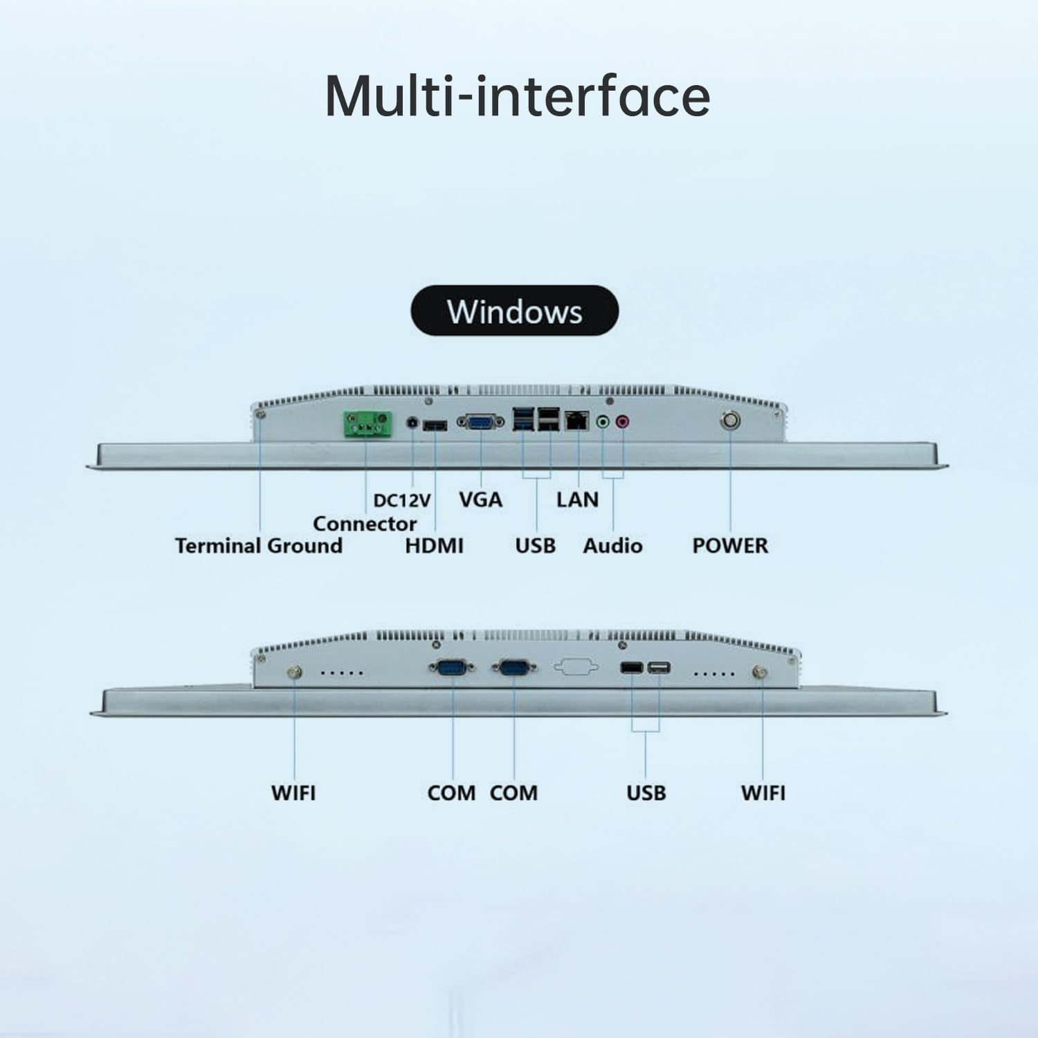 23.8" Industrial Embedded Panel PC Ratio 16:9 Multi-Touchscreen-Monitor | CP-6710-238