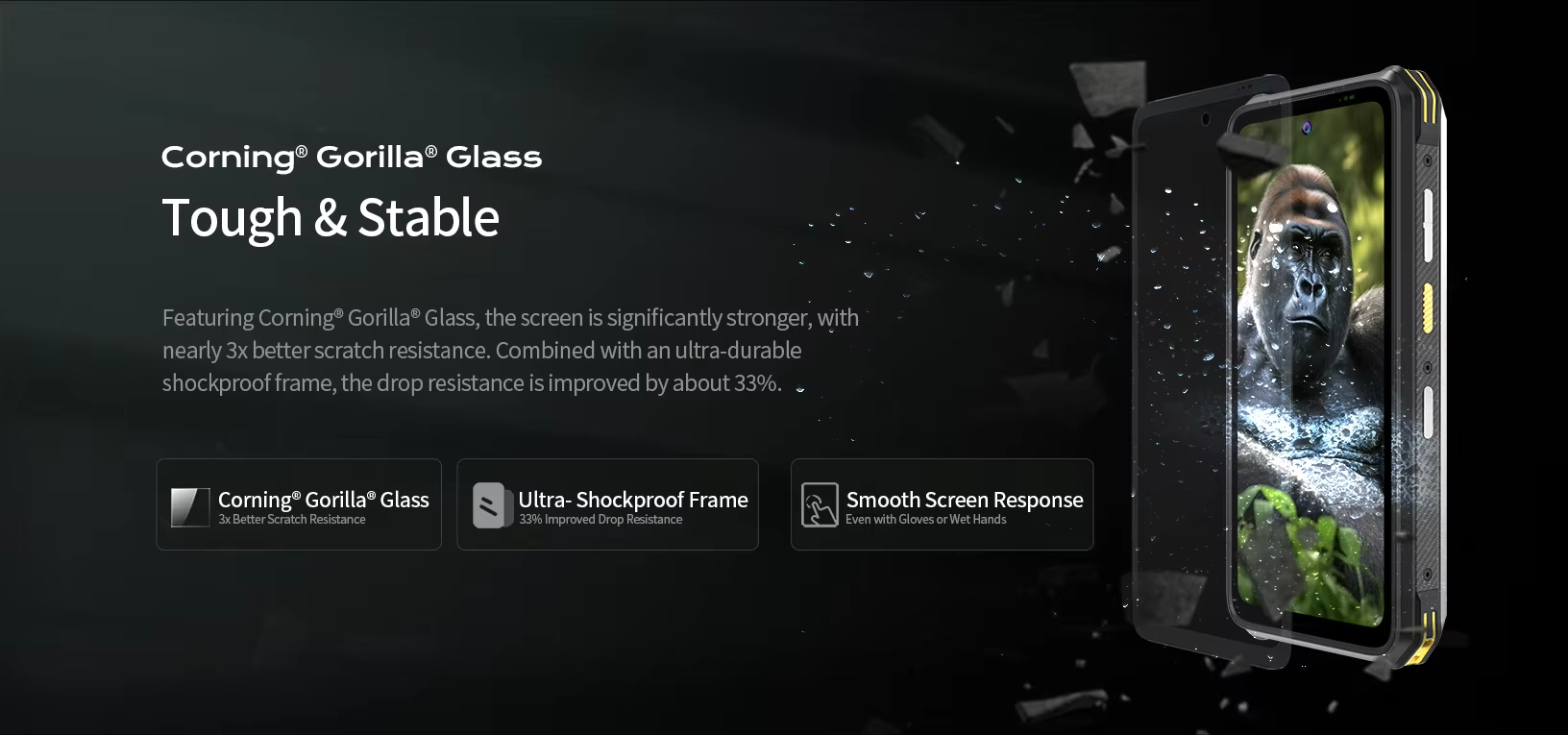 Corning&reg; Gorilla&reg; Glass Tough & Stable,6.78" Rugged Outdoor Phone Android 14 | P2-Pro.png