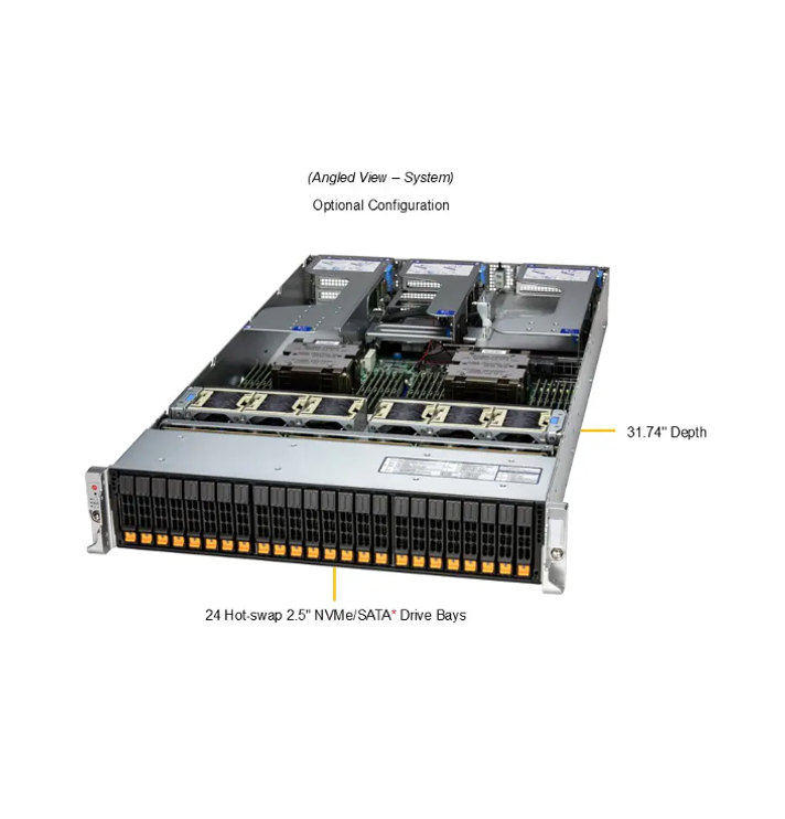2U Hyper Server with up to 24 hot-swap 2.5" NVMe/SAS/SATA bays | CS-2U2126HS